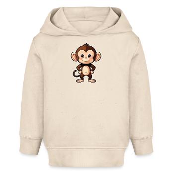Kleiner niedlicher Babyaffe, Affe, Äffchen - Baby Organic Hoodie Baby Cruiser von Stanley/Stella - Natur - Vorne