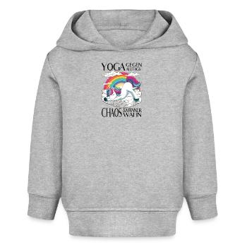 Yoga against everyday chaos & male mania - Baby Organic Hoodie by Stanley/Stella - heather grey - Front