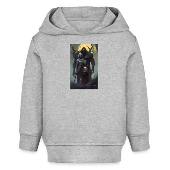 Portrait de famille dark fantasy - Sweat à capuche bébé bio Stanley/Stella - gris chiné - Devant