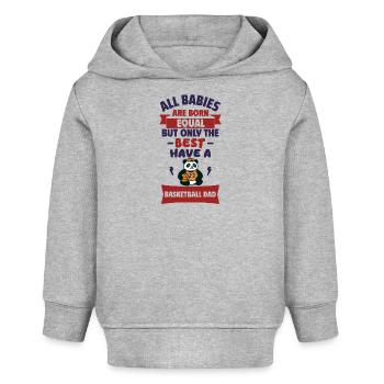 Bébé,Papa Basketteur,Cadeau de naissance,Humour - Sweat à capuche bébé bio Stanley/Stella - gris chiné - Devant
