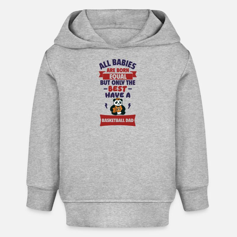 Bébé,Papa Basketteur,Cadeau de naissance,Humour - Sweat à capuche bébé bio Stanley/Stella - gris chiné