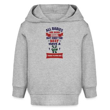 Baby,Papa Tennisspieler,Tennis,Geburtsgeschenk,Hum - Baby Organic Hoodie Baby Cruiser von Stanley/Stella - Grau meliert - Vorne