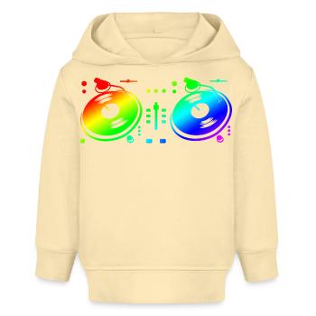 Turntable Disc Jockey - Baby Organic Hoodie by Stanley/Stella - cream - Front