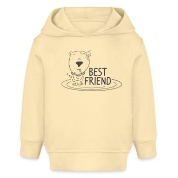 Meilleur ami / Chien / Meilleur ami de l’homme - Sweat à capuche bébé bio Stanley/Stella - crème - Devant