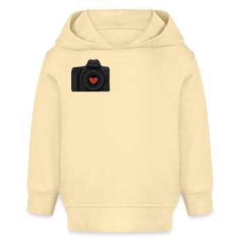 Fotoliebe-Kamera mit Herz für wahre Fotografiefans - Baby Organic Hoodie Baby Cruiser von Stanley/Stella - Creme - Vorne