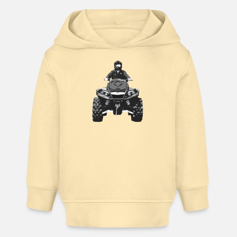 Quad 4x4 - Sweat à capuche bébé bio Stanley/Stella - crème