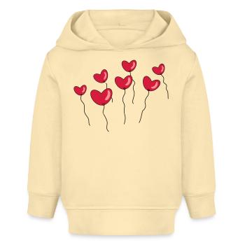 Luftballons in Herzform - Baby Organic Hoodie Baby Cruiser von Stanley/Stella - Creme - Vorne