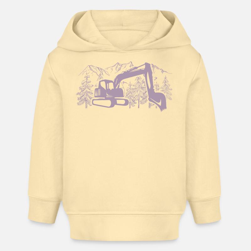 Excavatrice Silhouette Construction Equipment Operator Work - Sweat à capuche bébé bio Stanley/Stella - crème