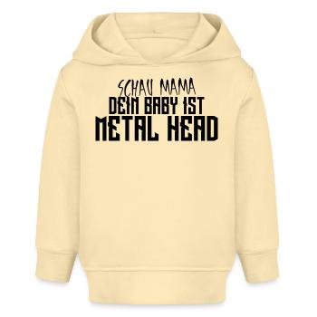 Regarde maman, ton bébé est Metal Head - Sweat à capuche bébé bio Stanley/Stella - crème - Devant