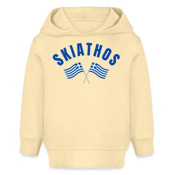 Skiathos Crossed Greek Flags - Baby Organic Hoodie by Stanley/Stella - cream - Front