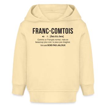 Franc Comtois N Fra Ko Twa Comme Un Francais No... - Sweat à capuche bébé bio Stanley/Stella - crème - Devant