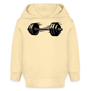 Langhantel Symbol Hanteln - Baby Organic Hoodie Baby Cruiser von Stanley/Stella - Creme - Vorne
