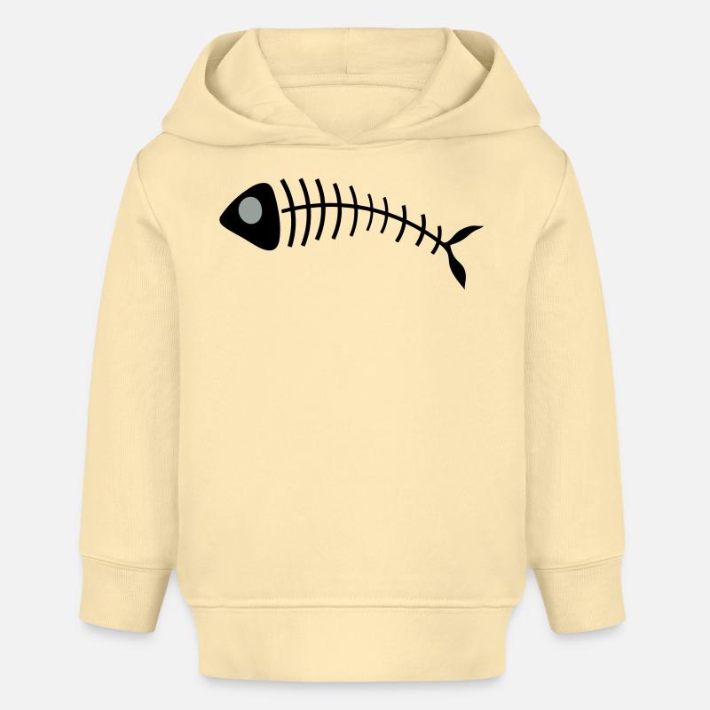 Inscrivez-Poissons - Sweat à capuche bébé bio Stanley/Stella - crème
