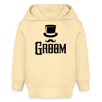 Groom Cool Top Hat & Schnurrbart Herren Junggesellenabschied - Baby Organic Hoodie Baby Cruiser von Stanley/Stella - Creme - Vorne