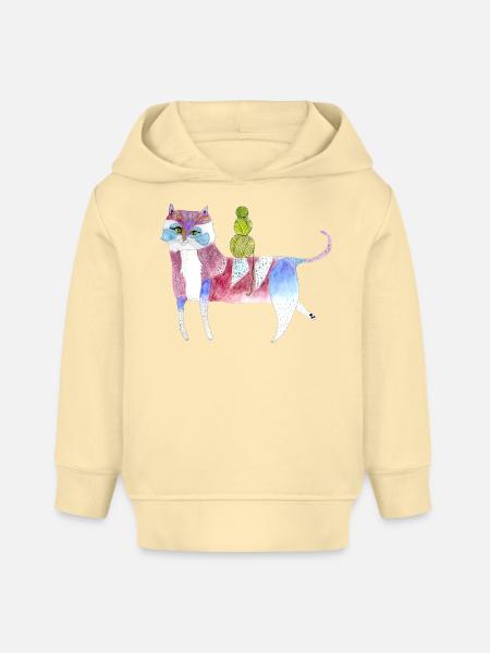 Funky Katze - Baby Organic Hoodie Baby Cruiser von Stanley/Stella - Creme