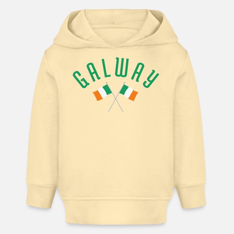 Drapeaux irlandais de Galway Crossed - Sweat à capuche bébé bio Stanley/Stella - crème