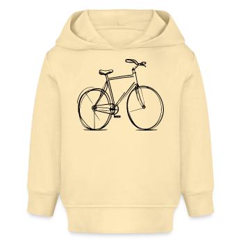 Fahrrad Strichzeichnung - Baby Organic Hoodie Baby Cruiser von Stanley/Stella - Creme - Vorne
