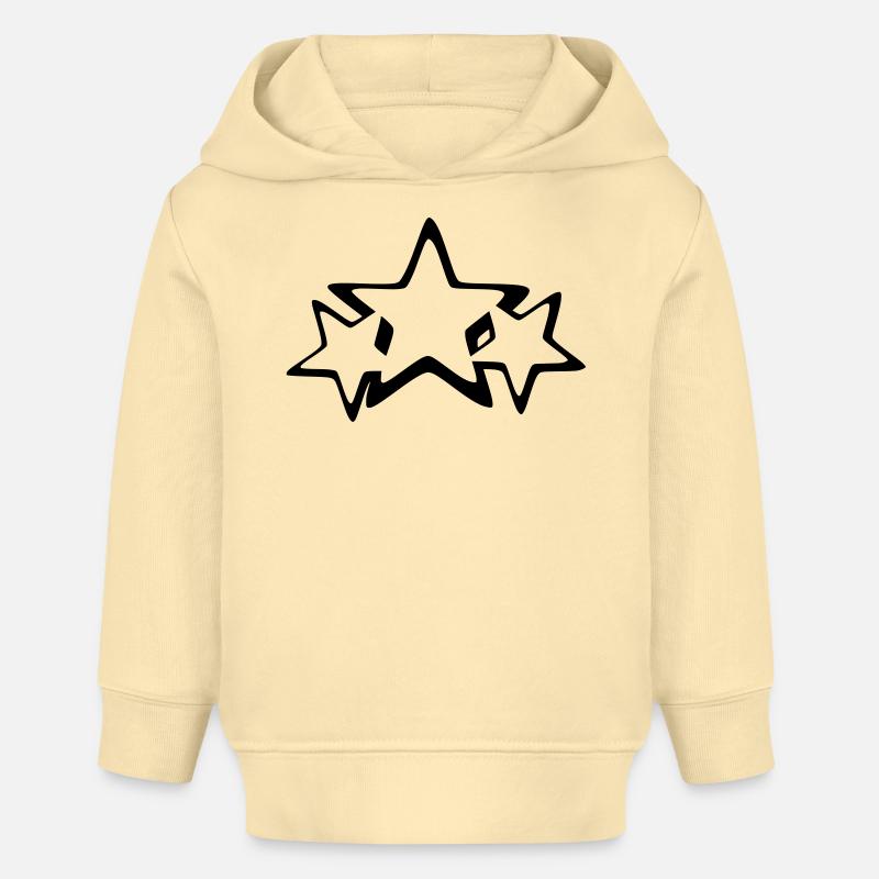 Étoiles - Sweat à capuche bébé bio Stanley/Stella - crème
