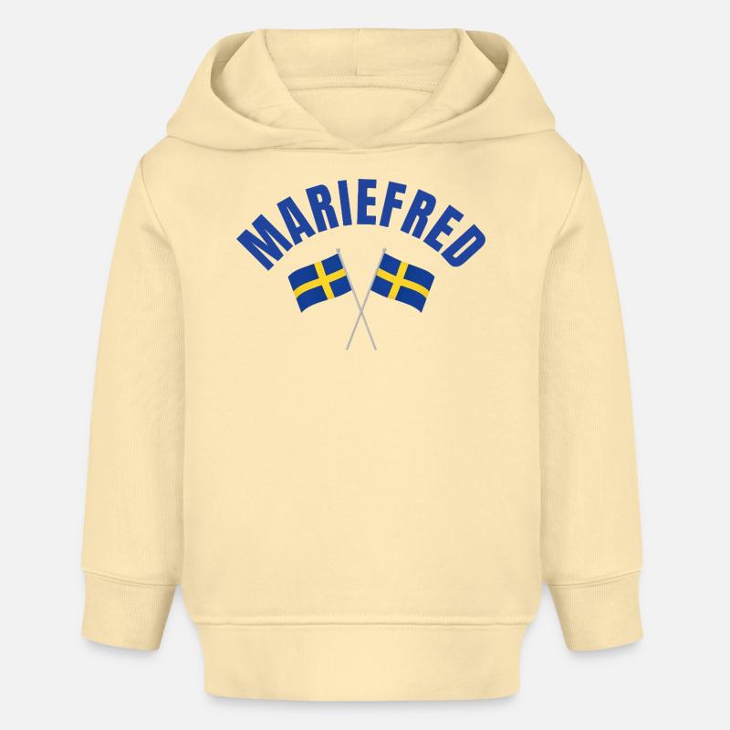 Drapeaux suédois de Mariefred - Sweat à capuche bébé bio Stanley/Stella - crème