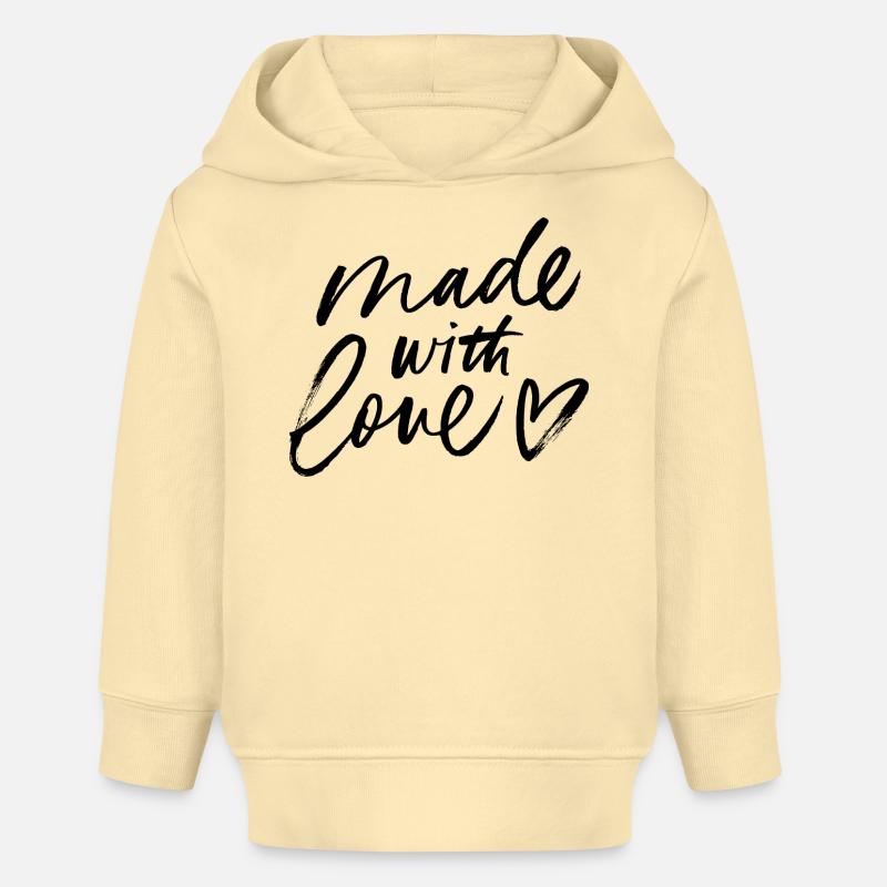 Design graphique abstrait en noir et blanc - Sweat à capuche bébé bio Stanley/Stella - crème