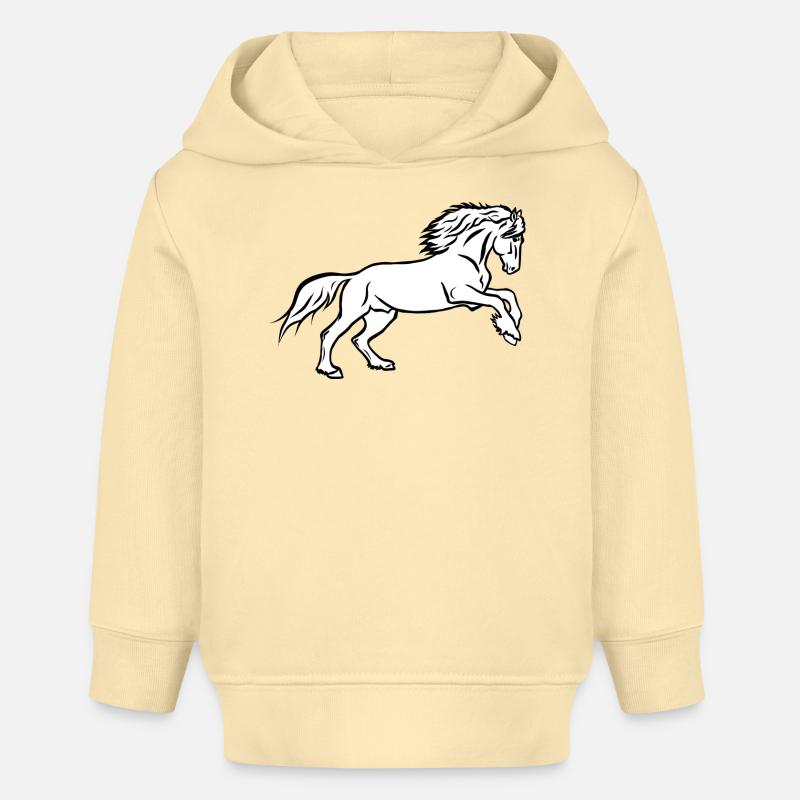 Puissance des chevaux - Sweat à capuche bébé bio Stanley/Stella - crème