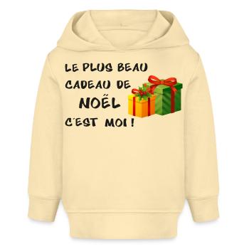 Le plus beau cadeau de Noël - Sweat à capuche bébé bio Stanley/Stella - crème - Devant