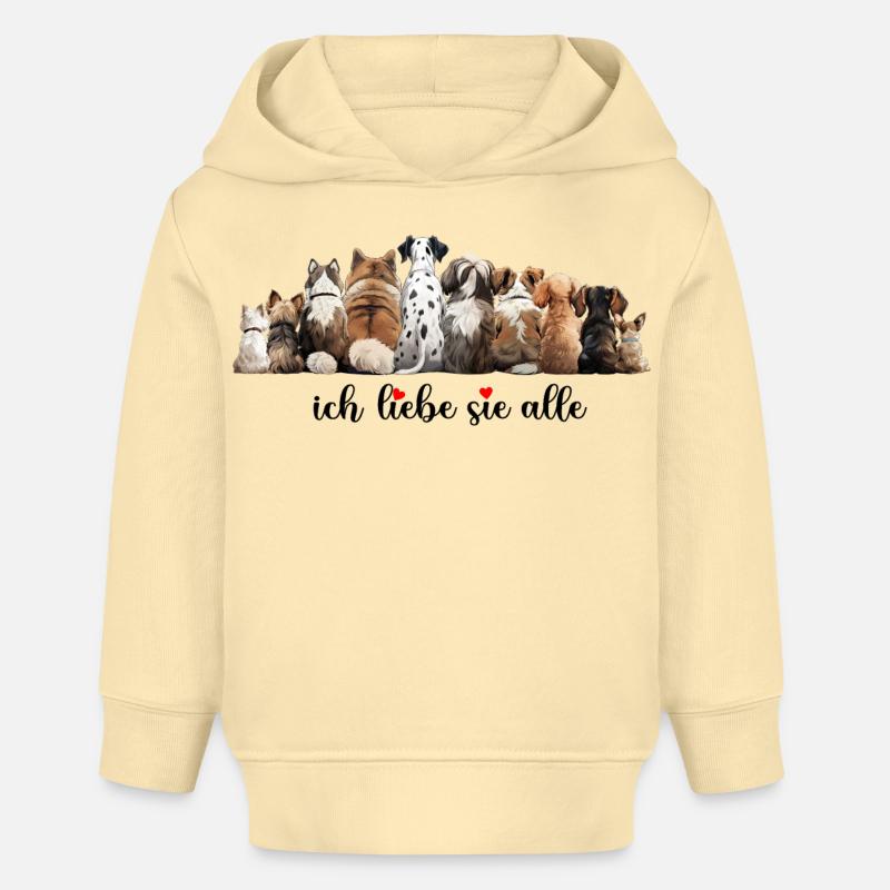 Chien, Chiens - Sweat à capuche bébé bio Stanley/Stella - crème