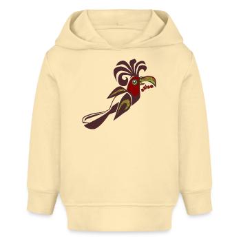 oiseau de paradis salsa oiseau calypso danse rétro - Sweat à capuche bébé bio Stanley/Stella - crème - Devant