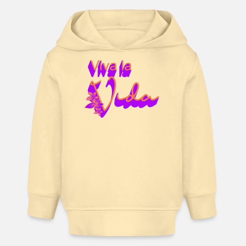 Sur le design des fleurs de vie - Sweat à capuche bébé bio Stanley/Stella - crème