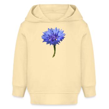 Fleur de maïs bleu - Sweat à capuche bébé bio Stanley/Stella - crème - Devant