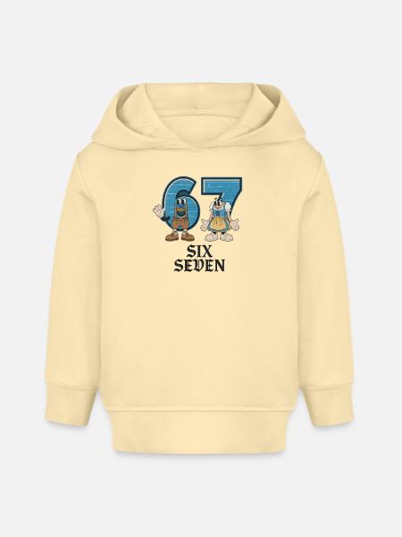 6 7 Sechs Sieben Meme - Baby Organic Hoodie Baby Cruiser von Stanley/Stella - Creme