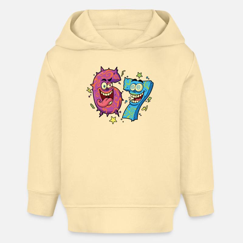 Six Sept Monstres - Sweat à capuche bébé bio Stanley/Stella - crème