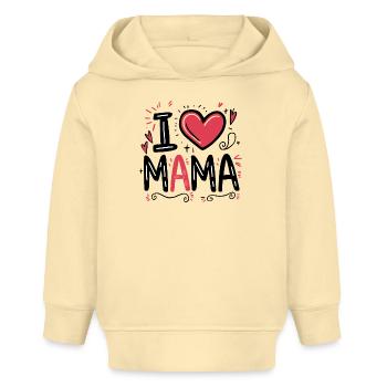 Baby ich liebe Mama - Baby Organic Hoodie Baby Cruiser von Stanley/Stella - Creme - Vorne