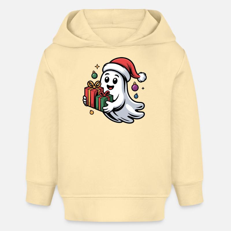 Weihnachtsgeist mit Geschenken - Sweat à capuche bébé bio Stanley/Stella - crème