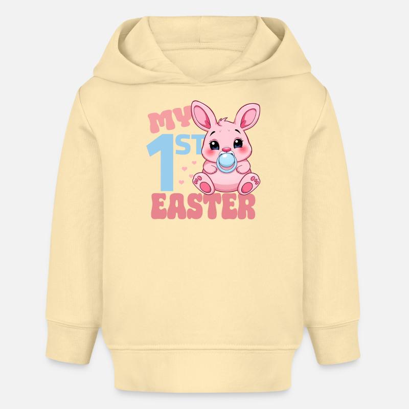 La première Pâques de bébé - Sweat à capuche bébé bio Stanley/Stella - crème
