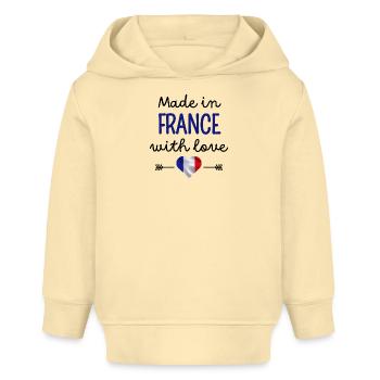 Made in France with Love – Baby Clothes - Baby Organic Hoodie by Stanley/Stella - cream - Front