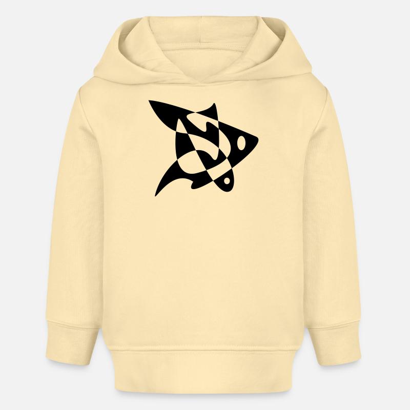 Poisson-Puzzle - Sweat à capuche bébé bio Stanley/Stella - crème