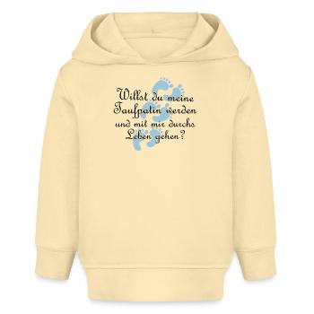 Taufpatin Patin Goli Geschenk Farbe frei wählbar - Baby Organic Hoodie Baby Cruiser von Stanley/Stella - Creme - Vorne