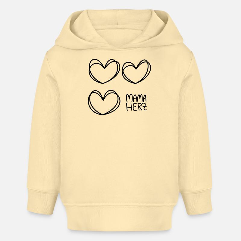 Cœur de maman - Sweat à capuche bébé bio Stanley/Stella - crème