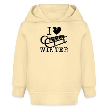 i love Schnee Winter Herz Liebe Illustration icon - Baby Organic Hoodie Baby Cruiser von Stanley/Stella - Creme - Vorne