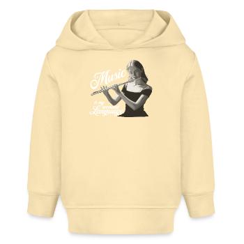 Querflöte - Music is my second language - Baby Organic Hoodie Baby Cruiser von Stanley/Stella - Creme - Vorne