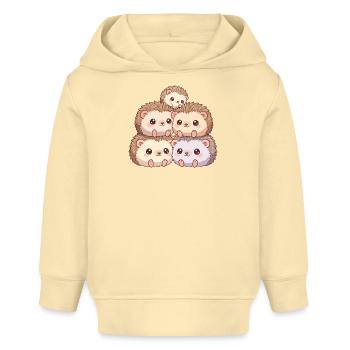 Kuschelige Igelfamilie - Baby Organic Hoodie Baby Cruiser von Stanley/Stella - Creme - Vorne