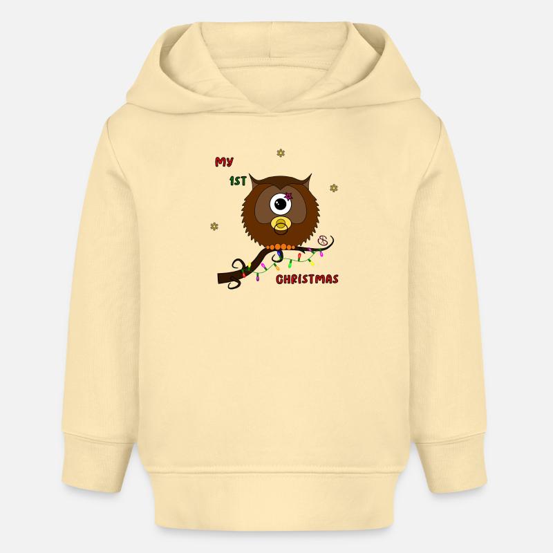 1er Noël - Sweat à capuche bébé bio Stanley/Stella - crème