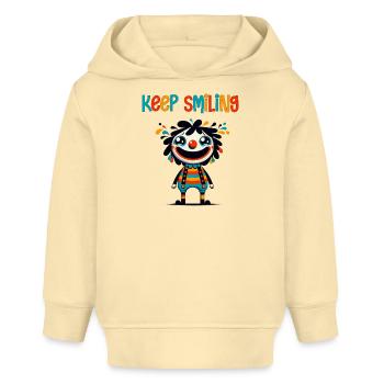 Gardez le sourire - Sweat à capuche bébé bio Stanley/Stella - crème - Devant