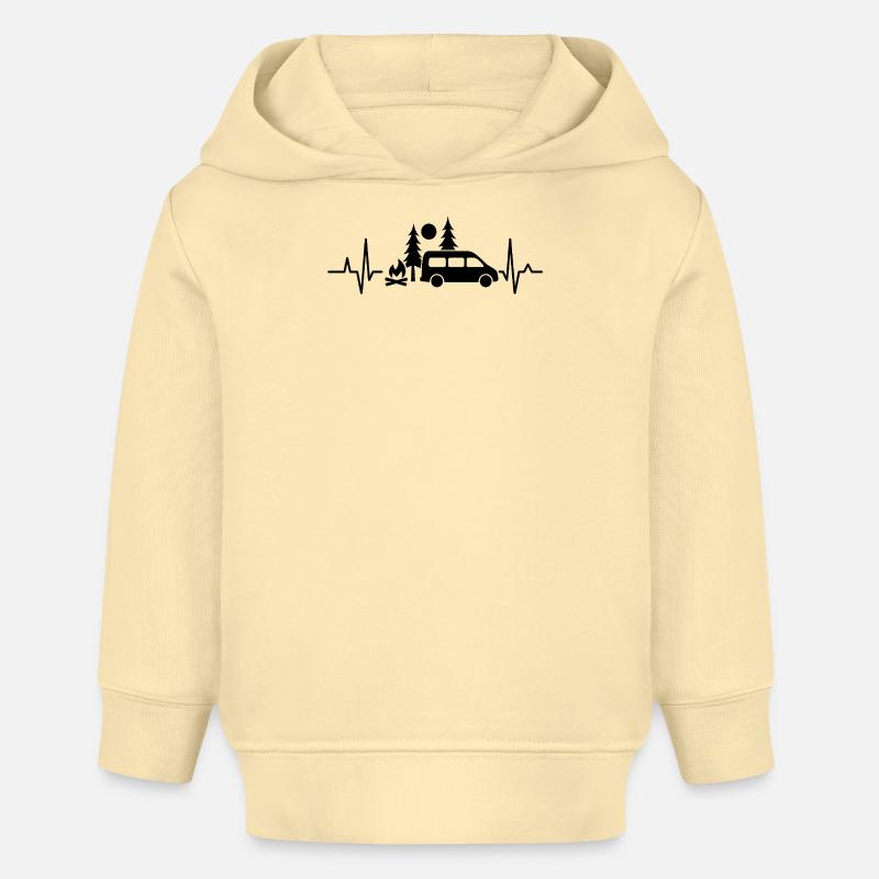 Heartbeat Vanlife Silhouette - Sweat à capuche bébé bio Stanley/Stella - crème