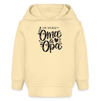 Ihr werdet Oma & Opa - Baby Organic Hoodie Baby Cruiser von Stanley/Stella - Creme - Vorne