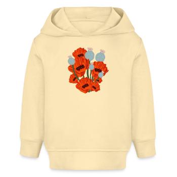 Lustiger roter Mohn - Baby Organic Hoodie Baby Cruiser von Stanley/Stella - Creme - Vorne