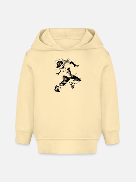 Breakdance Mädchen Zeichnung - Baby Organic Hoodie Baby Cruiser von Stanley/Stella - Creme
