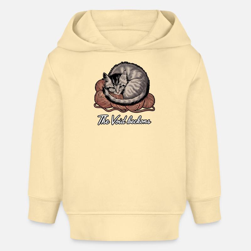Le Vide Appelle Chat Mignon Humour Noir Graphique - Sweat à capuche bébé bio Stanley/Stella - crème