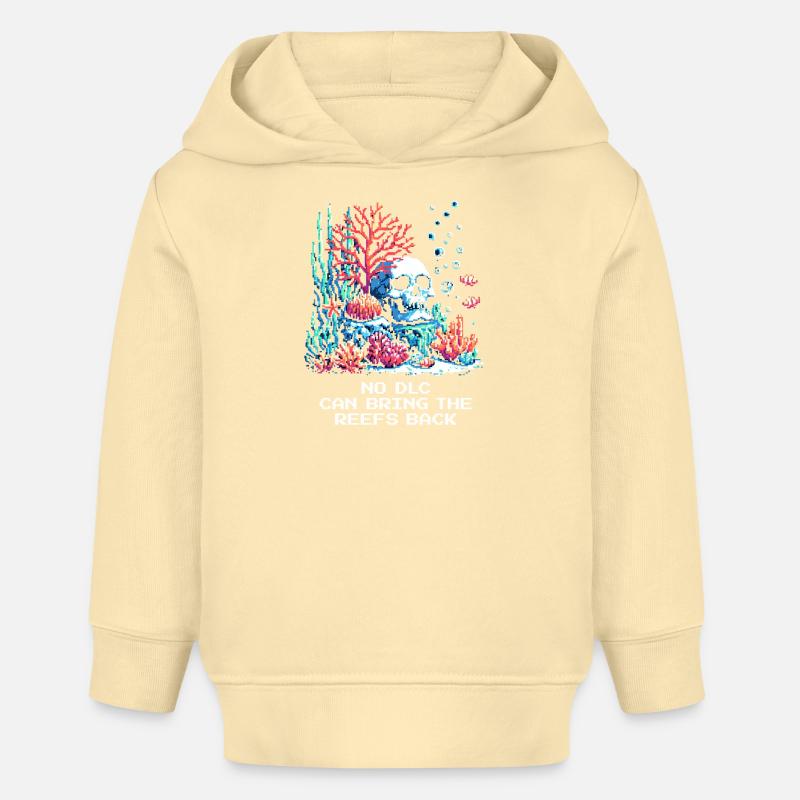 Aucun DLC ne ramène les récifs | Récif corallien - Sweat à capuche bébé bio Stanley/Stella - crème
